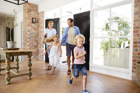 kids running through the living room